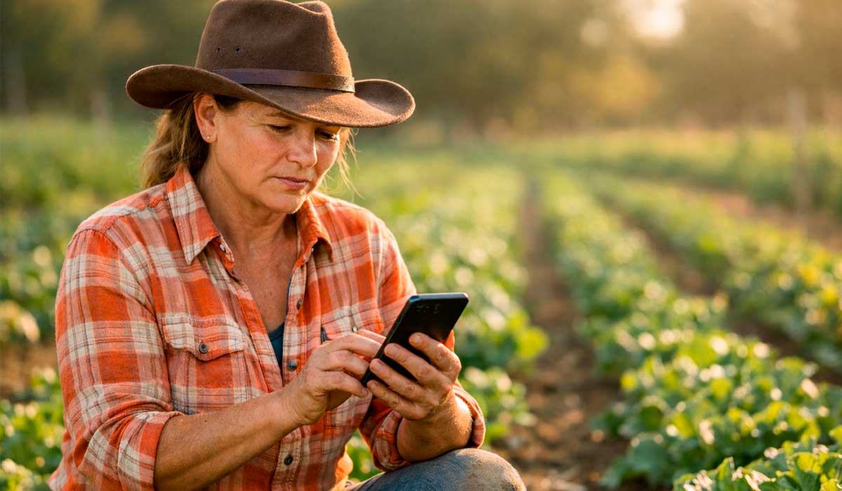 Produtora rural utilizando a ferramenta através do celular Produtora rural utilizando a ferramenta através do celular