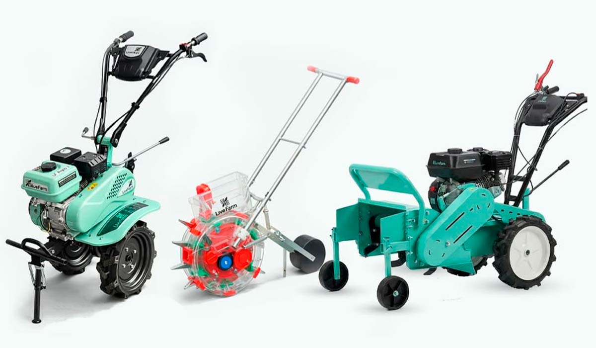 Motocultivador, plantadeira e roçadeira da Live Farm para agricultura familiar Motocultivador, plantadeira e roçadeira da Live Farm para agricultura familiar