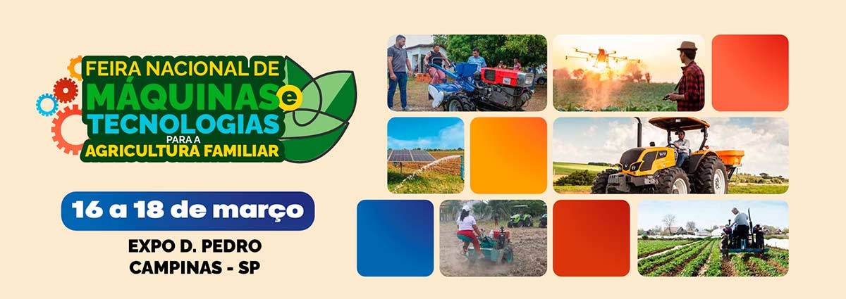 Banner da Feira Nacional de Máquinas e Tecnologias para a Agricultura Familiar Banner da Feira Nacional de Máquinas e Tecnologias para a Agricultura Familiar