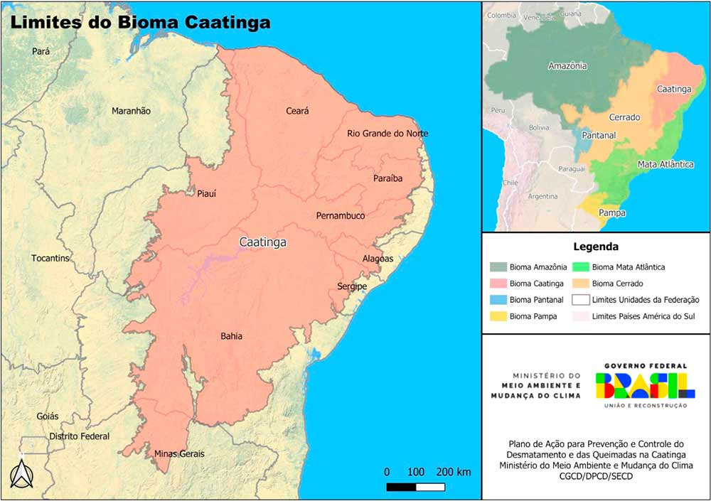 Limites do bioma caatinga - Fonte: IBGE Limites do bioma caatinga - Fonte: IBGE
