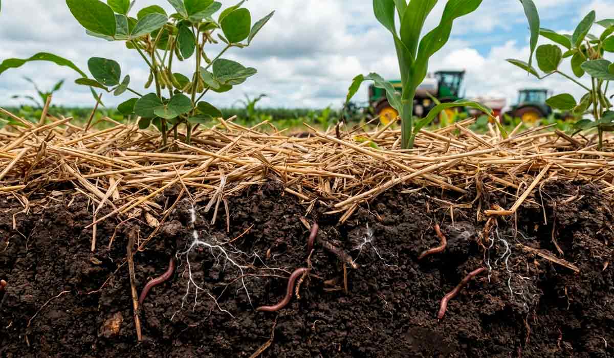 Estrutura de solo saudável favorece o crescimento radicular Estrutura de solo saudável favorece o crescimento radicular