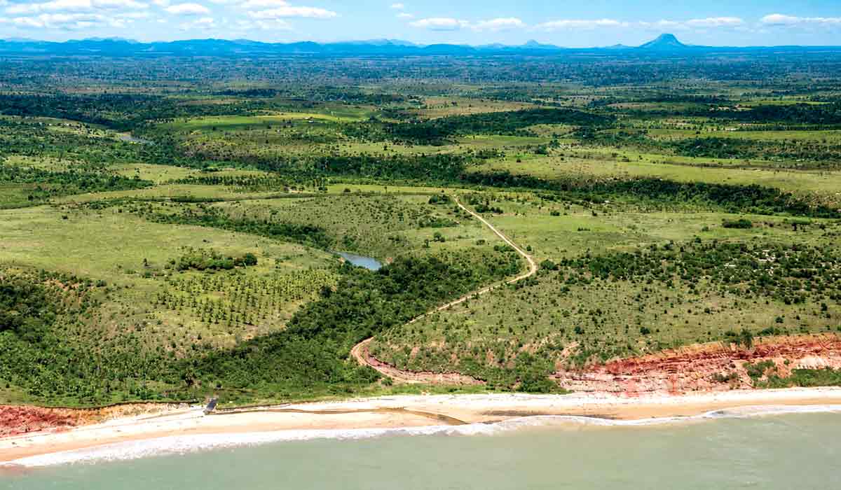 Solos coesos são comuns nos Tabuleiros Costeiros, do Amapá ao Rio de Janeiro, e impõem restrições à agricultura. Vista aérea dos tabuleiros costeiros - Foto: José Maria Landim Dominguez Solos coesos são comuns nos Tabuleiros Costeiros, do Amapá ao Rio de Janeiro, e impõem restrições à agricultura. Vista aérea dos tabuleiros costeiros - Foto: José Maria Landim Dominguez