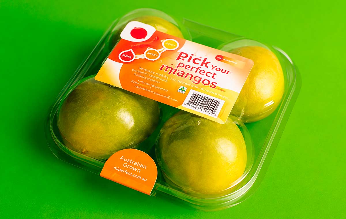 Comercialização inteligente fortalece eficiência na cadeia hortifrúti. A embalagem com mangas equipada com o sensor RipeSense™ que reflete o estágio de amadurecimento da fruta Comercialização inteligente fortalece eficiência na cadeia hortifrúti. A embalagem com mangas equipada com o sensor RipeSense™ que reflete o estágio de amadurecimento da fruta