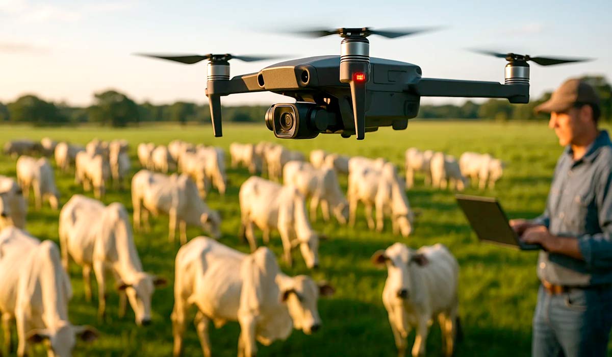 Drones transformaram o monitoramento agrícola nas propriedades rurais, auxiliando no controle eficiente de lavouras, rebanhos, insumos e segurança patrimonial Drones transformaram o monitoramento agrícola nas propriedades rurais, auxiliando no controle eficiente de lavouras, rebanhos, insumos e segurança patrimonial