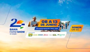 Chamada para aBahia Farm Show que celebra 20 anos de inovação no agronegócio