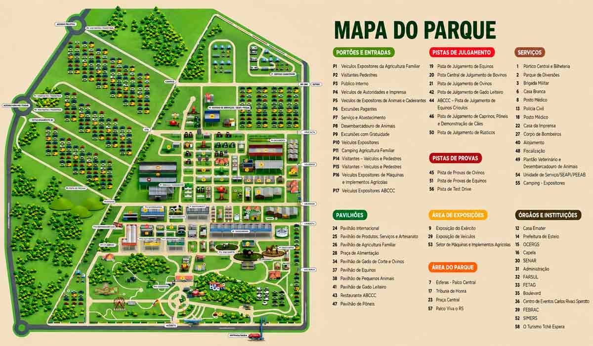 O mapa do parque será muito útil, pois indica portões para pedestres e veículos de visitantes e demais áreas de visitação O mapa do parque será muito útil, pois indica portões para pedestres e veículos de visitantes e demais áreas de visitação