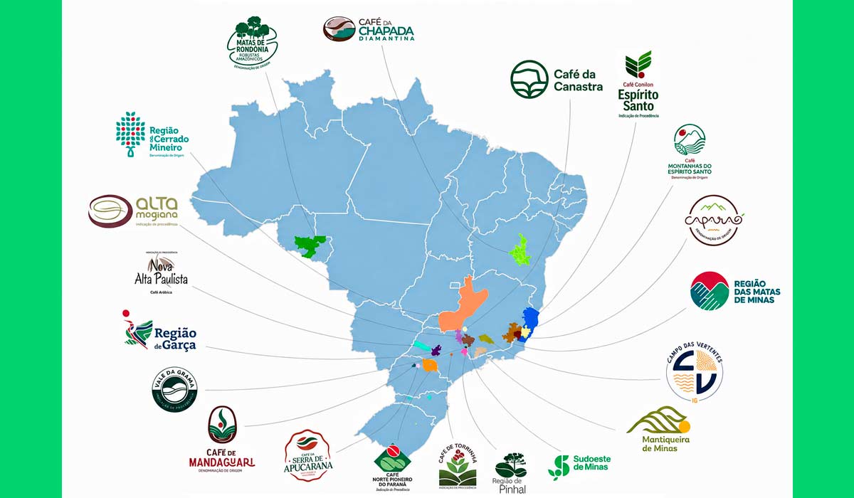 Adesão de 100% das IGs de cafés em atividade no Brasil Adesão de 100% das IGs de cafés em atividade no Brasil