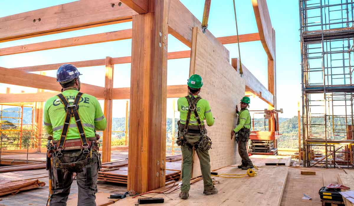 obra de construção civil com estrutura em madeira de baixo carbono obra de construção civil com estrutura em madeira de baixo carbono