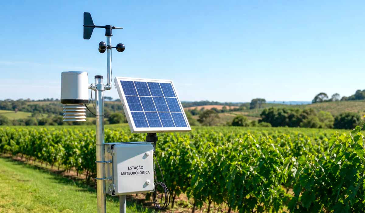 Estação meteorológica monitora plantações de amoreira no Paraná orientando o manejo, onde calor e irregularidade das chuvas ameaçam a produção de folhas Estação meteorológica monitora plantações de amoreira no Paraná orientando o manejo, onde calor e irregularidade das chuvas ameaçam a produção de folhas