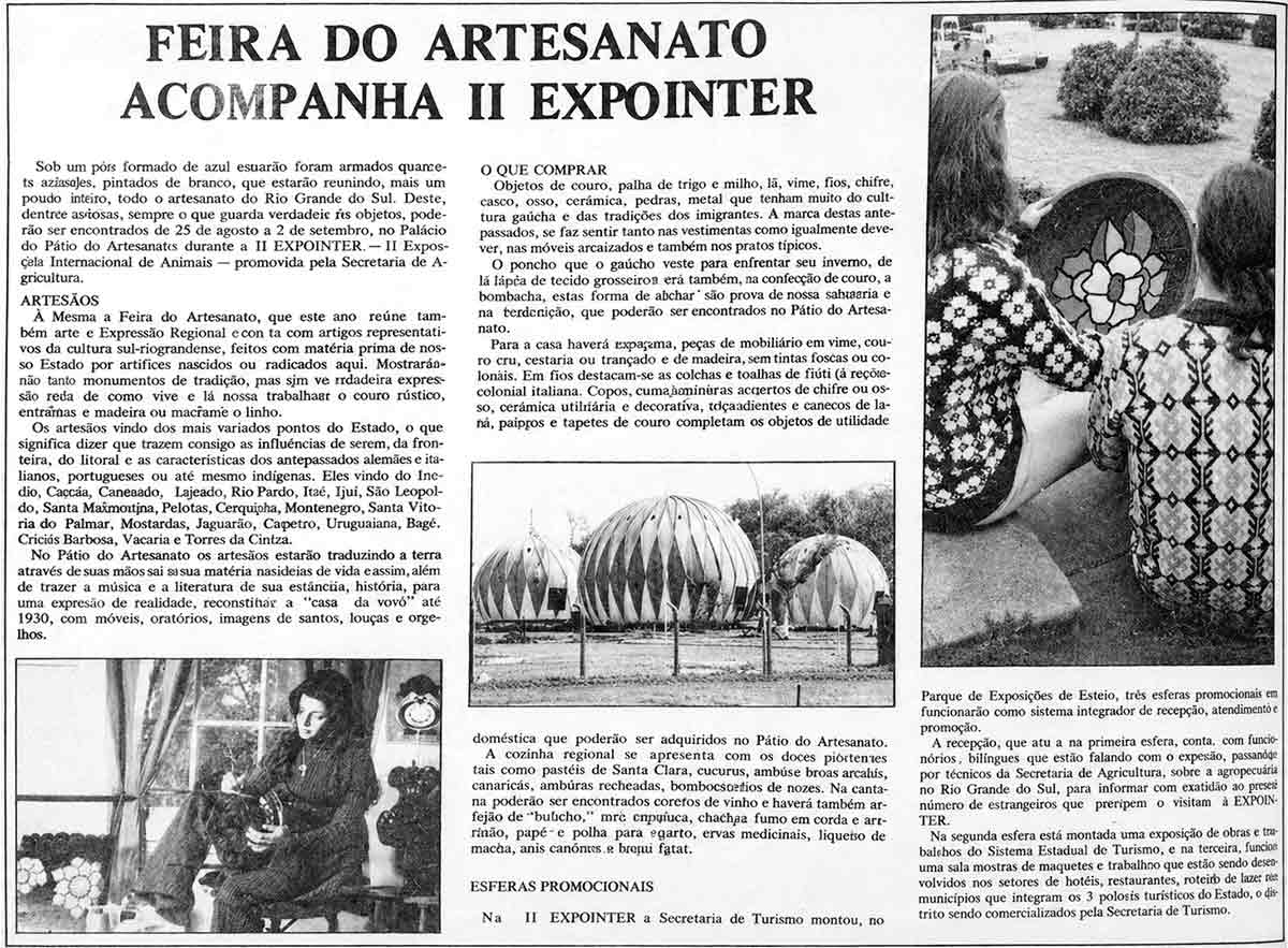 As esferas em 1974. Símbolos da Expointer, as estruturas acompanham a evolução econômica e tecnológica do agronegócio, conectando memória, cultura e tradição na paisagem do Parque Assis Brasil As esferas em 1974. Símbolos da Expointer, as estruturas acompanham a evolução econômica e tecnológica do agronegócio, conectando memória, cultura e tradição na paisagem do Parque Assis Brasil