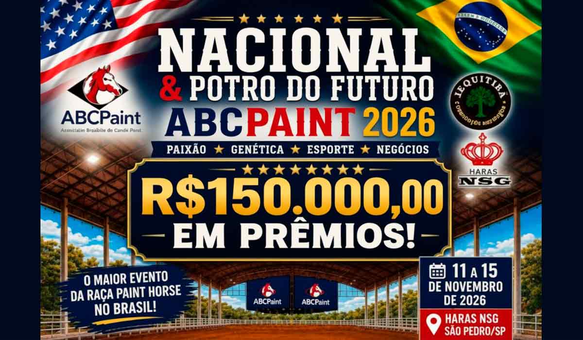 Campeonato Nacional e Potro do Futuro do Paint Horse 2026 reúnem R$ 150 mil em prêmios em São Pedro, SP