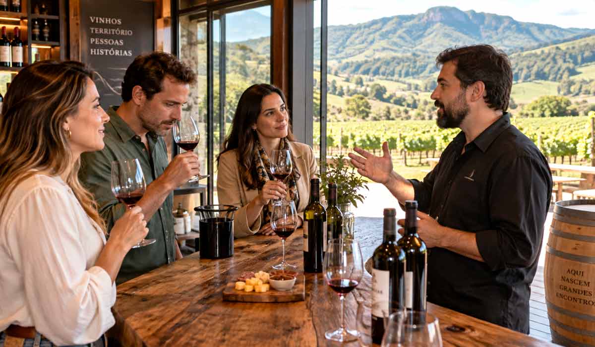 Degustações em vinícolas serranas integram o roteiro do enoturismo, segmento que amplia renda e empregos na Serra Fluminense Degustações em vinícolas serranas integram o roteiro do enoturismo, segmento que amplia renda e empregos na Serra Fluminense