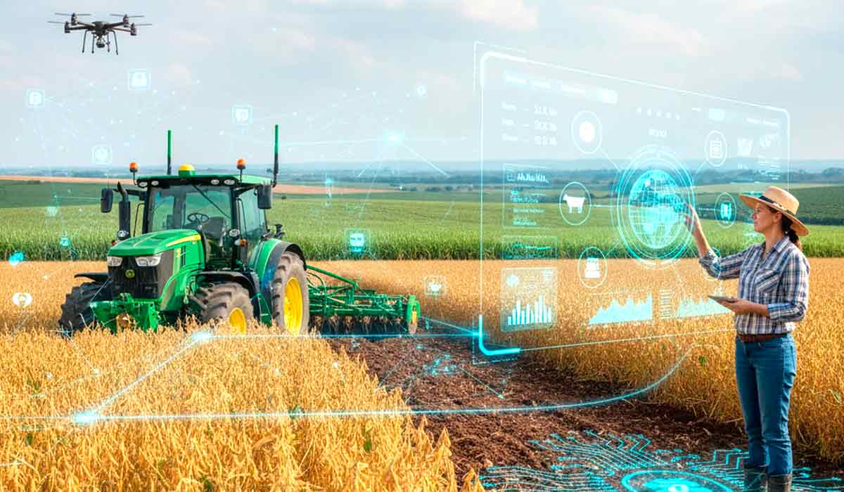 A digitalização não é mais novidade no campo e sua presença se tornou ainda mais forte recentemente. A tecnologia está transformando o dia a dia das fazendas de forma definitiva com máquinas operadas remotamente a sensores que monitoram todas as operações A digitalização não é mais novidade no campo e sua presença se tornou ainda mais forte recentemente. A tecnologia está transformando o dia a dia das fazendas de forma definitiva com máquinas operadas remotamente a sensores que monitoram todas as operações