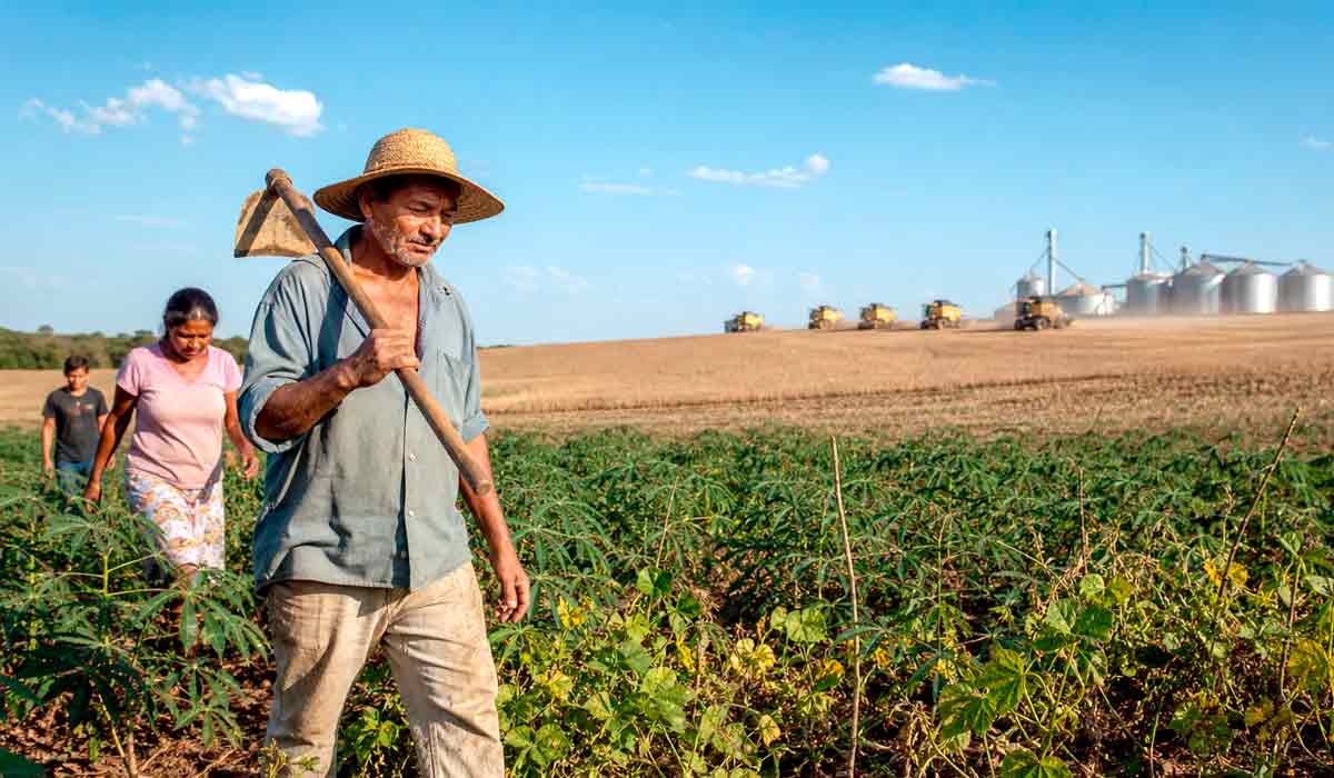 Produção familiar X estrutura agroindustrial com alta tecnologia: realidades econômicas muito distantes entre si, contrastes que convivem na mesma paisagem rural brasileira, escalas distintas de capital e de renda Produção familiar X estrutura agroindustrial com alta tecnologia: realidades econômicas muito distantes entre si, contrastes que convivem na mesma paisagem rural brasileira, escalas distintas de capital e de renda
